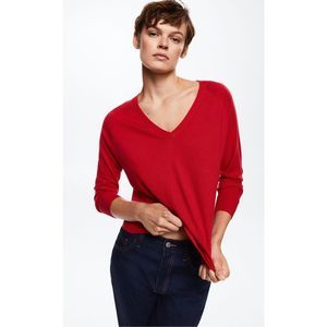 Mango Fine-Knit Sweater Red Size M